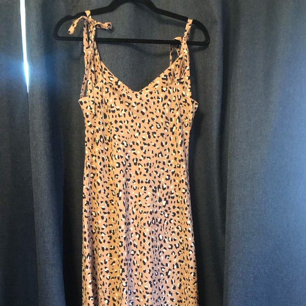 Leopard print slip dress